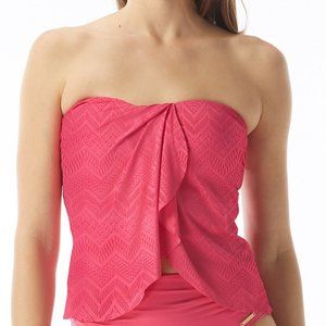 Vince Camuto Crochet Draped Tankini Swim Top